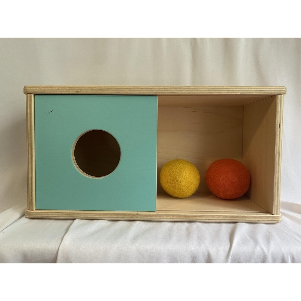 Lovevery Wooden Sliding Top Ball Drop Montessori Toy with‎ 2 Balls
